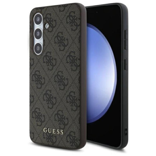 Guess 4G Metal Gold Logo - dėklas Samsung Galaxy S24 FE (rudos spalvos)