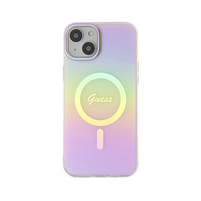 Guess IML Iridescent MagSafe – „iPhone 15 Plus“ dėklas (rožinis)