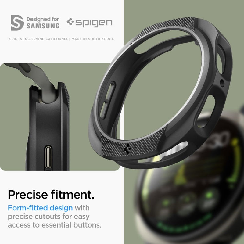 Spigen Liquid Air – Dėklas, skirtas Samsung Galaxy Watch 8 40 mm (Matinė juoda)