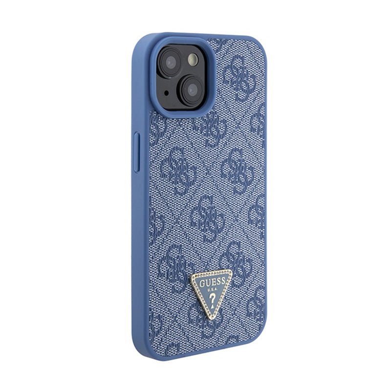 Guess Crossbody 4G Metal Logo – „iPhone 15“ dėklas (mėlynas)