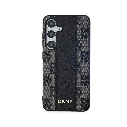 DKNY Leather Checkered Mono Pattern MagSafe – Dėklas Samsung Galaxy S24 (juodas)