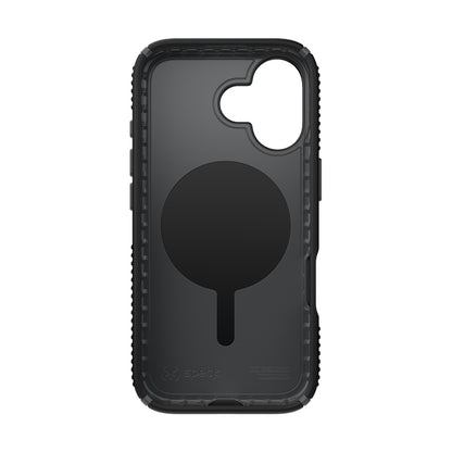 Speck Presidio2 Grip ClickLock ir MagSafe – iPhone 17 dėklas (juoda / alyvuogių pilka / balta)