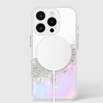 Case-Mate Karat MagSafe – Dėklas iPhone 16 Pro (Holografinis Muilo Burbulas)