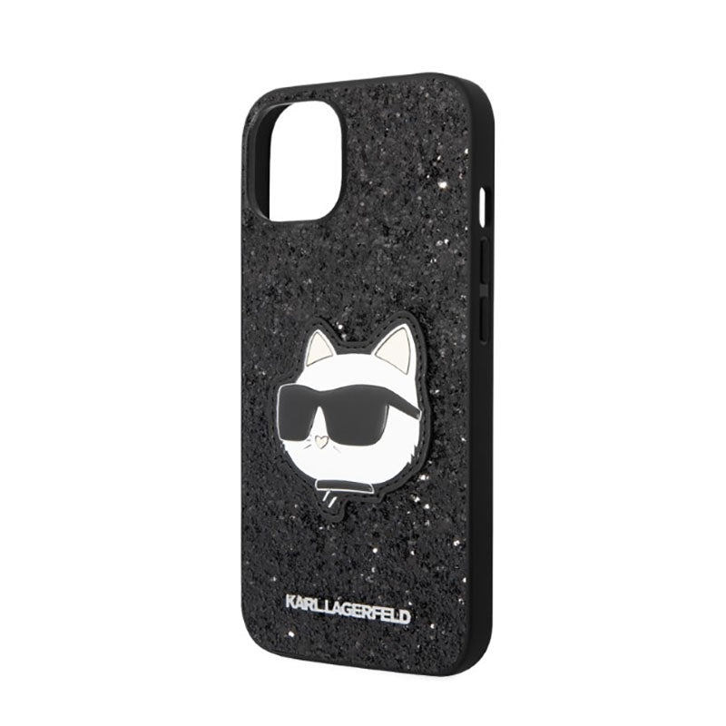 Karl Lagerfeld NFT Blizgučio „Choupette Patch“ – dėklas, skirtas „iPhone 14 Plus“ (juodos spalvos)