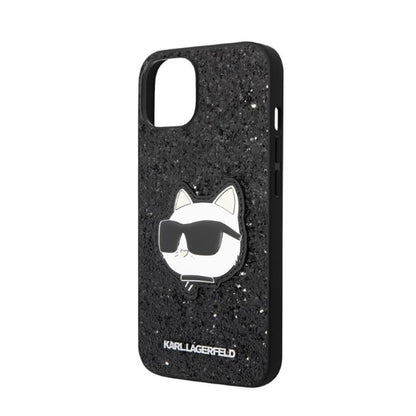 Karl Lagerfeld NFT Blizgučio „Choupette Patch“ – dėklas, skirtas „iPhone 14 Plus“ (juodos spalvos)