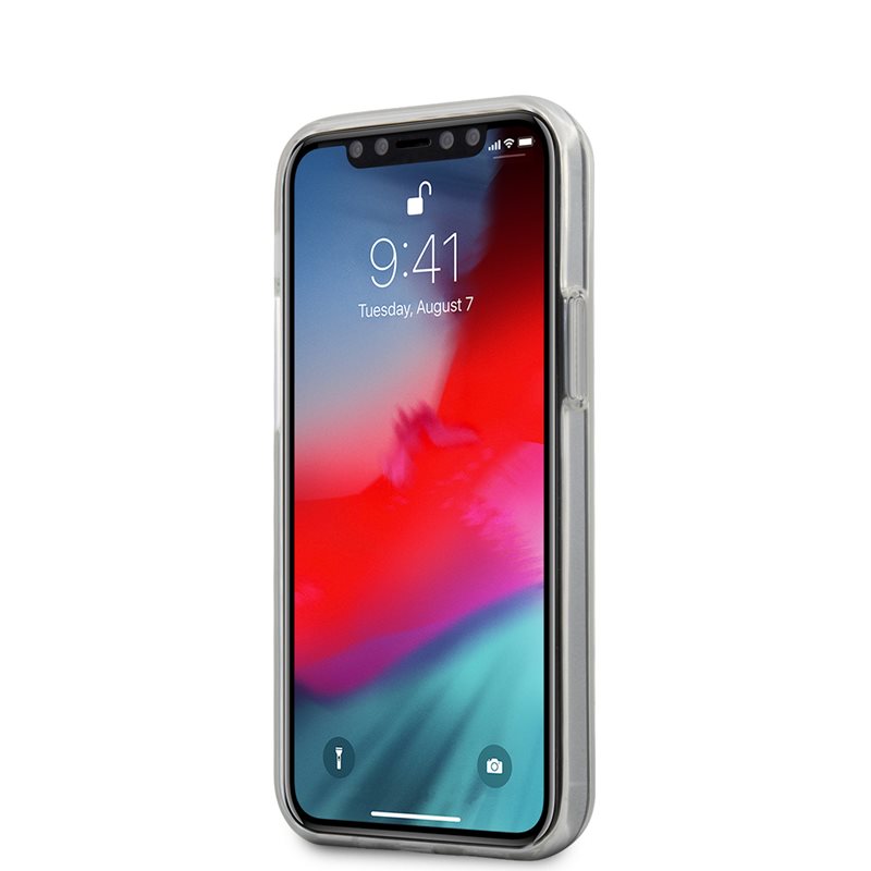 Guess trikampis logotipas - dėklas, skirtas „iPhone 12 Mini“ (juoda)