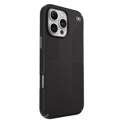 Speck Presidio2 Grip – dėklas, skirtas „iPhone 16 Pro Max“ („Black“ / „Slate Grey“ / „White“)