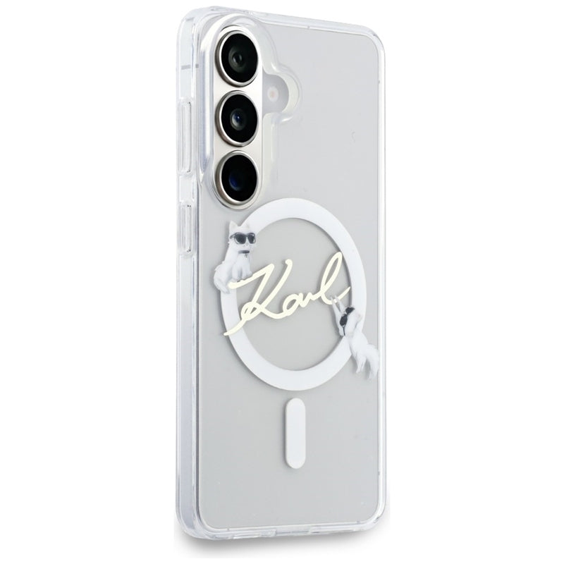 Karl Lagerfeld IML KC Script MagSafe - Samsung Galaxy S26 dėklas (Skaidrus)