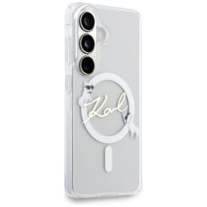 Karl Lagerfeld IML KC Script MagSafe - Samsung Galaxy S26 dėklas (Skaidrus)