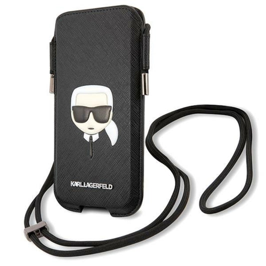 Karl Lagerfeld Saffiano Ikonik Karl`s Head Dėklas - Išmaniojo telefono krepšys S/M
