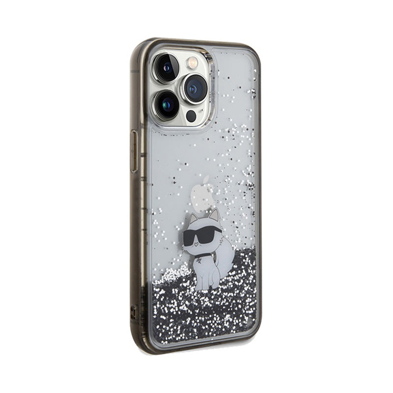 Karl Lagerfeld Liquid Glitter Choupette – „iPhone 13 Pro“ dėklas (permatomas)