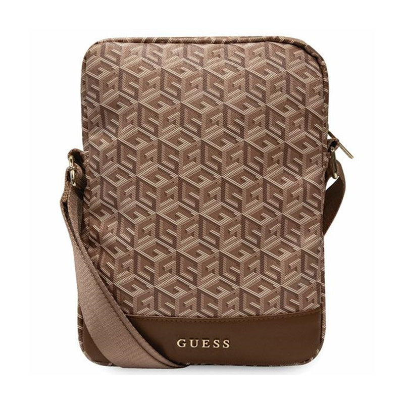 Guess GCube Stripe planšetinio kompiuterio krepšys - 10 colių planšetinio kompiuterio krepšys (ruda)