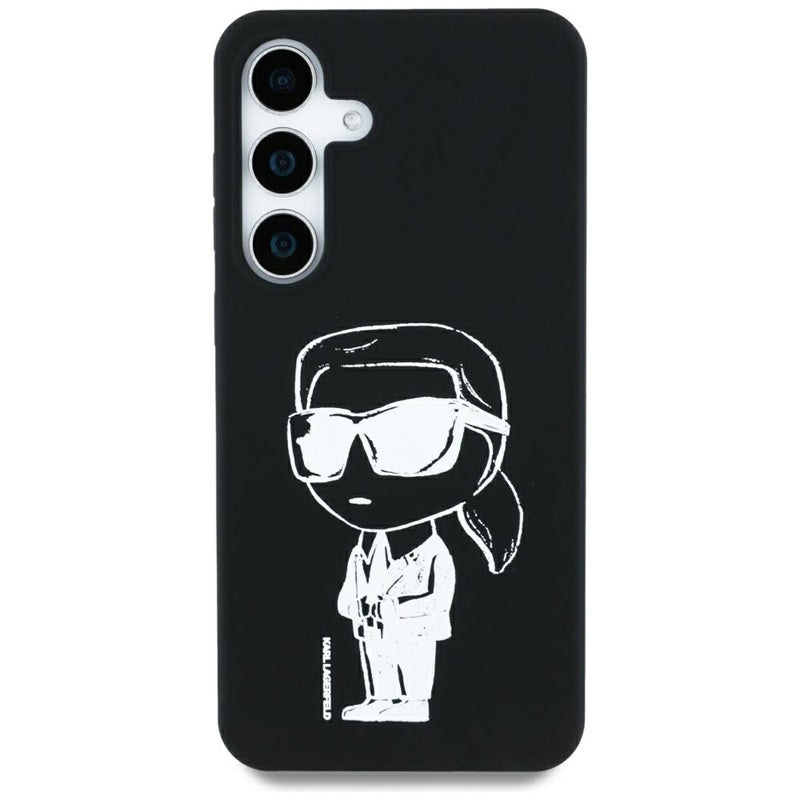 Karl Lagerfeld Silicone Graffiti Ikonik Printed Logo MagSafe – Dėklas, skirtas „Samsung Galaxy S25“ (juodas)