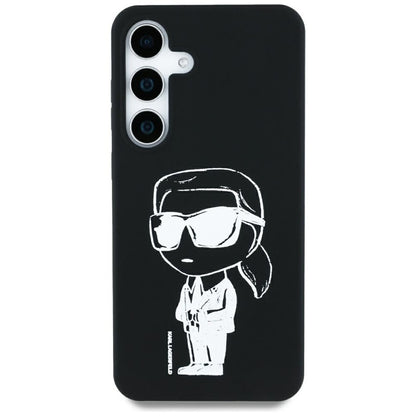 Karl Lagerfeld Silicone Graffiti Ikonik Printed Logo MagSafe – Dėklas, skirtas „Samsung Galaxy S25“ (juodas)