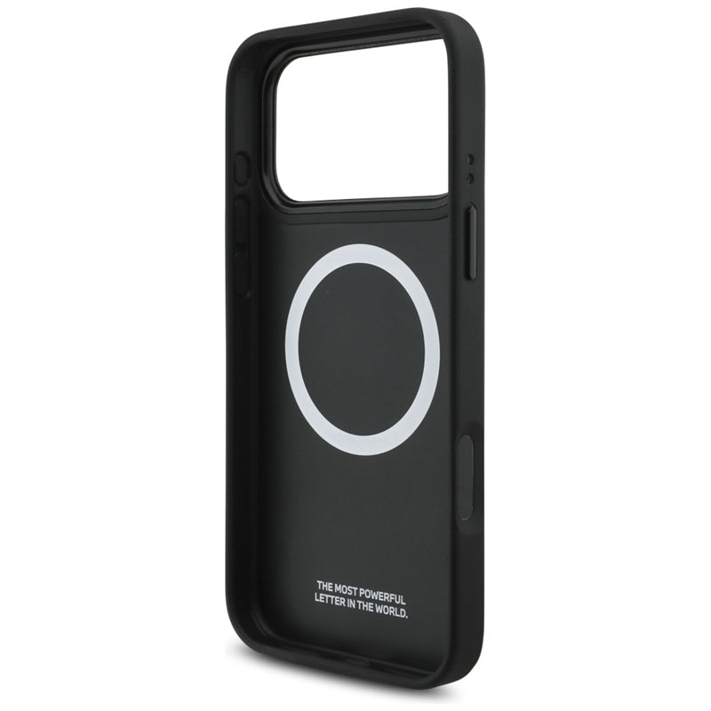 BMW M Perforated Stripe Logo MagSafe dėklas – iPhone 17 Pro Max (Raudonas)