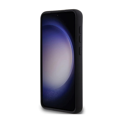 Karl Lagerfeld Silicone Choupette Metal Pin - dėklas Samsung Galaxy S24+ (juodas)