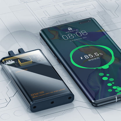 WEKOME WP-323 Vanguard serija - Ypatingai greito įkrovimo maitinimo blokas 10000 mAh su integruotais USB-C ir Lightning kabeliais PD 20W + QC 22.5W (Juoda / Skaidri)