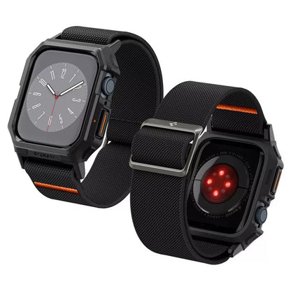 Spigen Lite Fit "Pro" - Dėklas su dirželiu, skirtas Apple Watch 4/5/6/7/8/9/SE 44/45 mm (Matte Black)