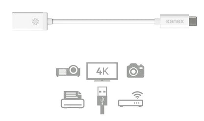 Kanex USB-C į USB adapteris 21 cm (baltas)