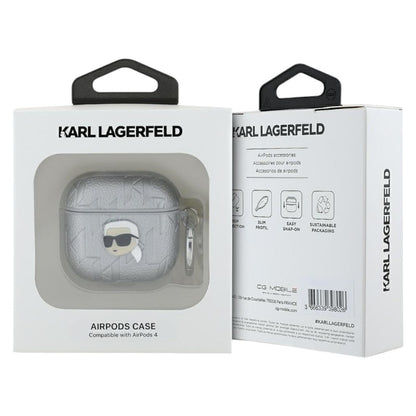 Karl Lagerfeld Monogram Karl Head – AirPods 4 dėklas (sidabrinis)