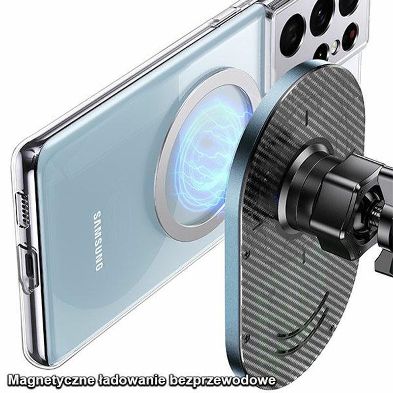 USAMS US-CD170 - Magnetinis automobilinis laikiklis su 15W belaidžiu įkrovimu (juodas)