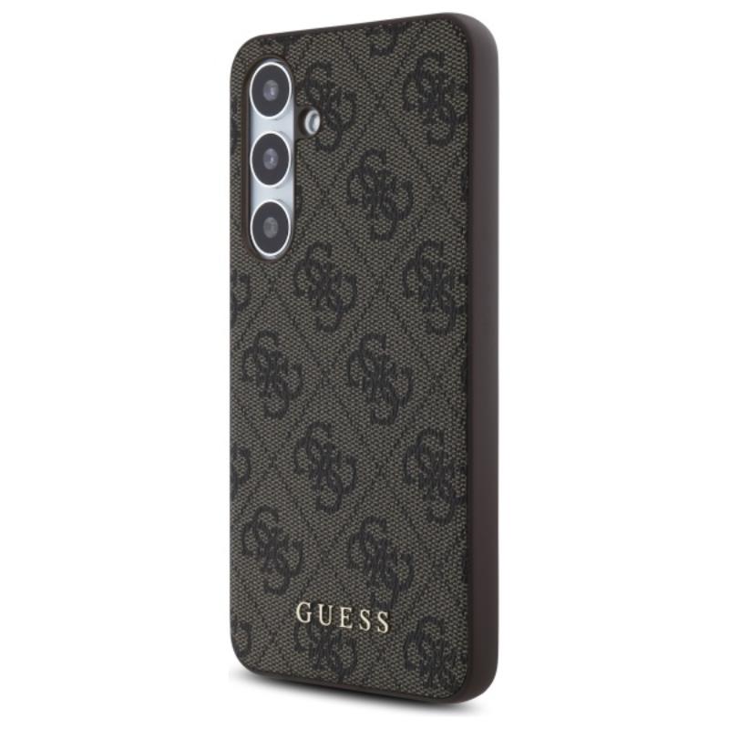 Guess 4G Metal Gold Logo - dėklas Samsung Galaxy S24 FE (rudos spalvos)