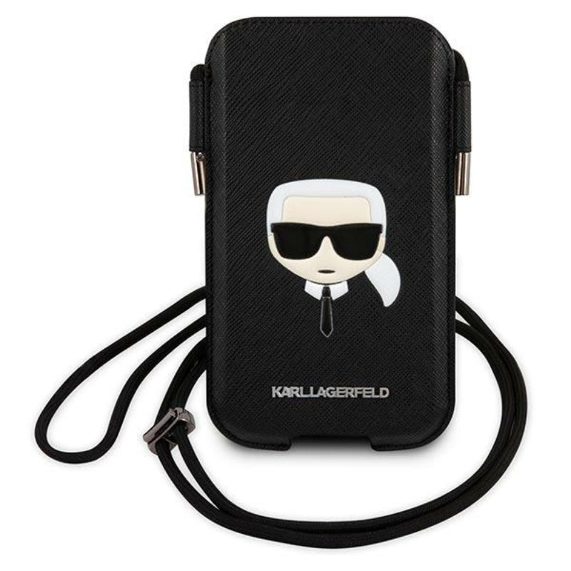 Karl Lagerfeld Saffiano Ikonik Karl`s Head Dėklas - Išmaniojo telefono krepšys S/M