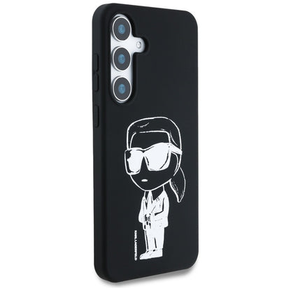 Karl Lagerfeld Silicone Graffiti Ikonik Printed Logo MagSafe – Dėklas, skirtas „Samsung Galaxy S25“ (juodas)