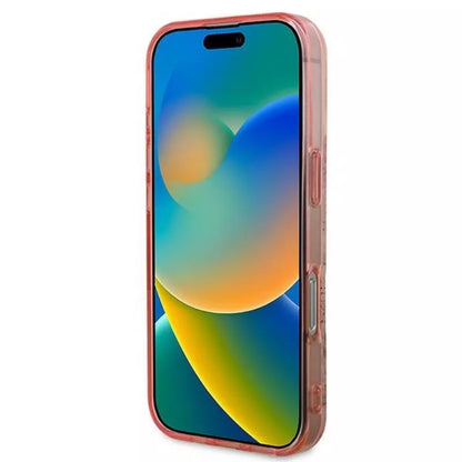 Guess IML Gėlė ir Tonalinis Ratas MagSafe - Dėklas iPhone 16 Pro (Rožinis)