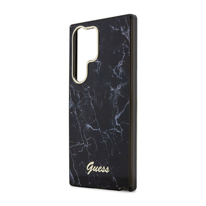 Guess Marble Collection – dėklas, skirtas Samsung Galaxy S23 Ultra (juodas)