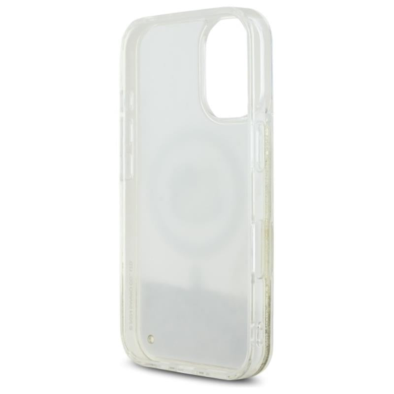 Hello Kitty Liquid Glitter Fever MagSafe – „iPhone 16“ dėklas (balta/auksinė)