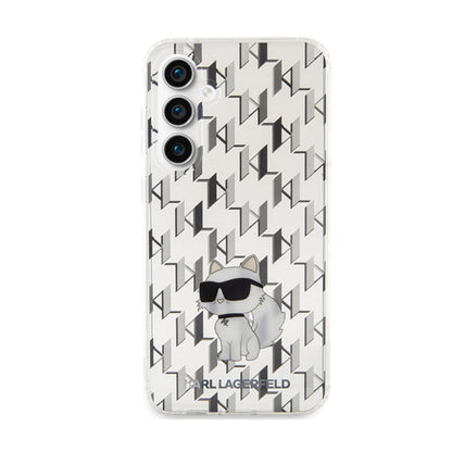 Karl Lagerfeld Monogram Choupette – „Samsung Galaxy S23 FE“ dėklas (skaidrus)
