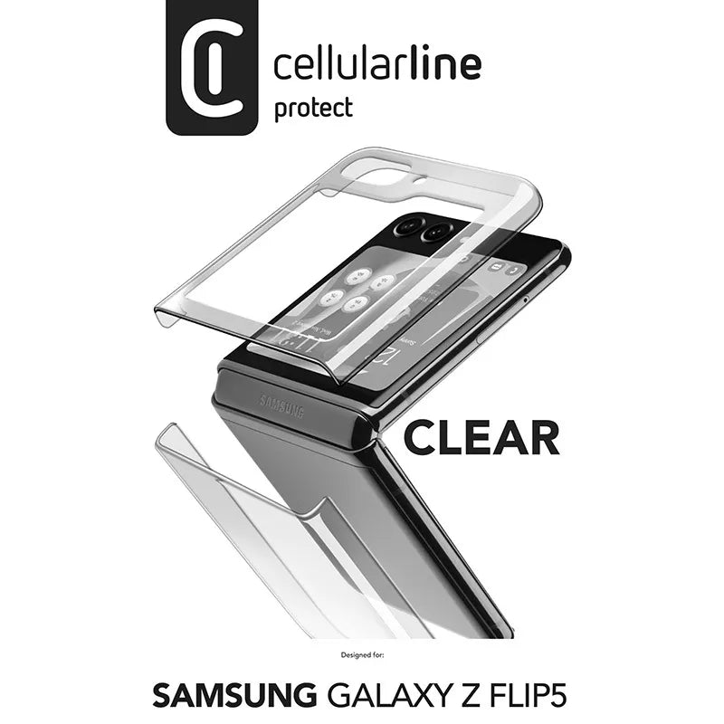 Cellularline Clear Case – Samsung Galaxy Z Flip 5 dėklas (permatomas)