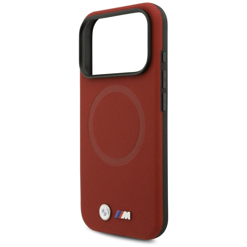 BMW M FW Metalinis Logo MagSafe dėklas, skirtas iPhone 17 Pro (raudonas)