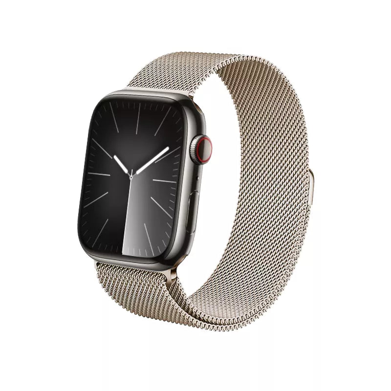 Crong Milano Steel – Nerūdijančio plieno apyrankė, skirta „Apple Watch“ 44/45/46/49 mm (šampano)