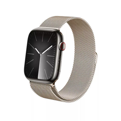 Crong Milano Steel – Nerūdijančio plieno apyrankė, skirta „Apple Watch“ 44/45/46/49 mm (šampano)