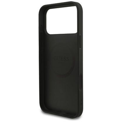 Guess 4G Ring Classic Logo MagSafe - Dėklas iPhone 17 Pro Max (juodas)
