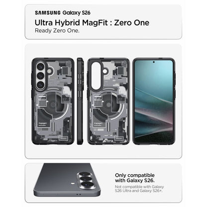Spigen Ultra Hybrid Mag MagSafe – dėklas Samsung Galaxy S26 (Zero One Black)