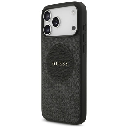 Guess 4G Circle Classic Logo MagSafe – Dėklas iPhone 17 Pro Max (Juodas)