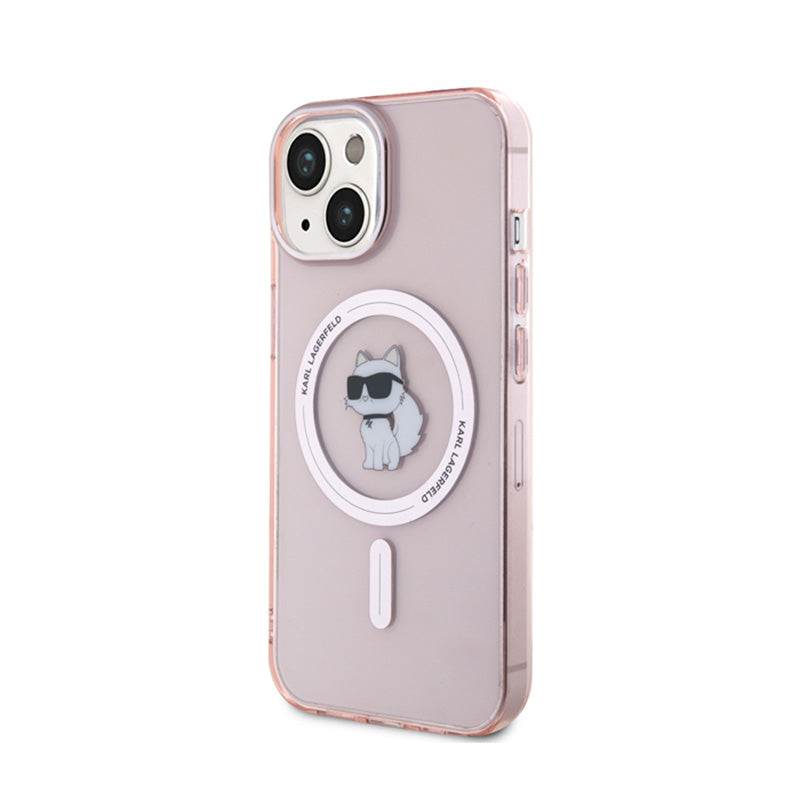 Karl Lagerfeld IML Choupette MagSafe – dėklas iPhone 15 (rožinis)