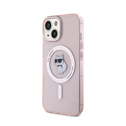 Karl Lagerfeld IML Choupette MagSafe – dėklas iPhone 15 (rožinis)