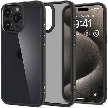 Spigen Ultra Hybrid – dėklas, skirtas iPhone 15 Pro (Frost Black)