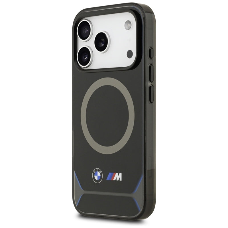 BMW M IML Metal Mygtukai & Logotipas MagSafe - Dėklas iPhone 17 Pro (juoda-mėlyna)