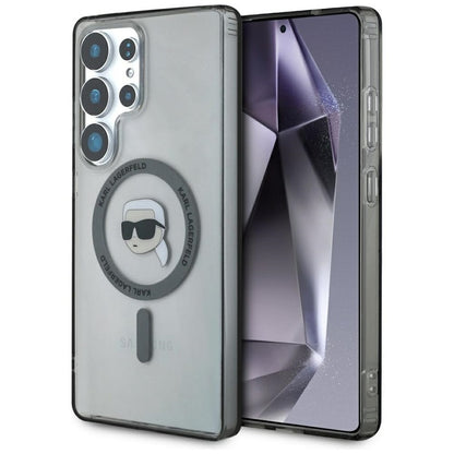 Karl Lagerfeld Mygtuko Karl Galvos Atspausdintas Logotipas MagSafe - Dėklas Samsung Galaxy S25 Ultra (Juodas)