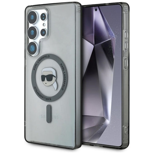 Karl Lagerfeld Mygtuko Karl Galvos Atspausdintas Logotipas MagSafe - Dėklas Samsung Galaxy S25 Ultra (Juodas)