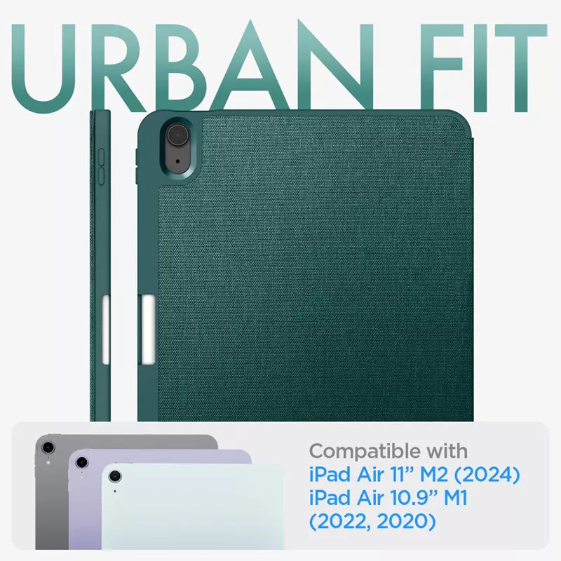 Spigen Urban Fit - dėklas skirtas iPad Air 11" M3 (2025) / M2 (2024) / iPad Air 10.9" (5-osios ir 4-osios kartos) (2022-2020) (vidurnakčio žalia)