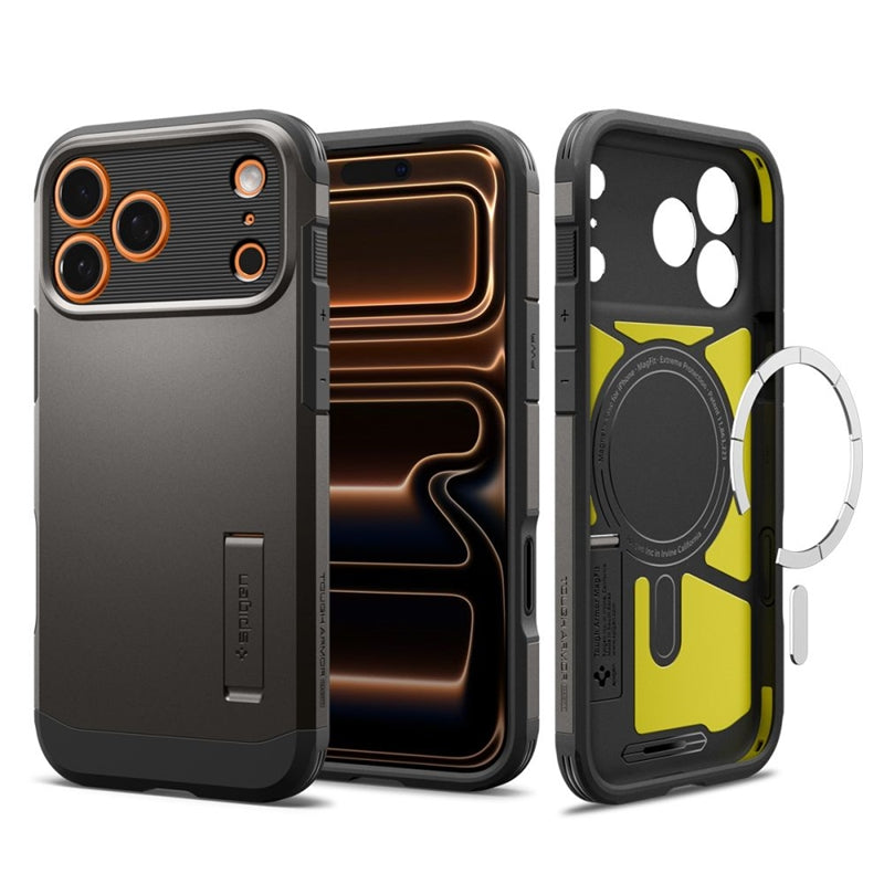 Spigen Tough Armor T Mag MagSafe - Dėklas iPhone 17 Pro (Metalo pilka)