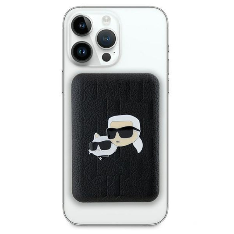 Karl Lagerfeld Karl & Choupette Head Pin MagSafe – Belaidis išorinis akumuliatorius 5000 mAh 15W (juodas)