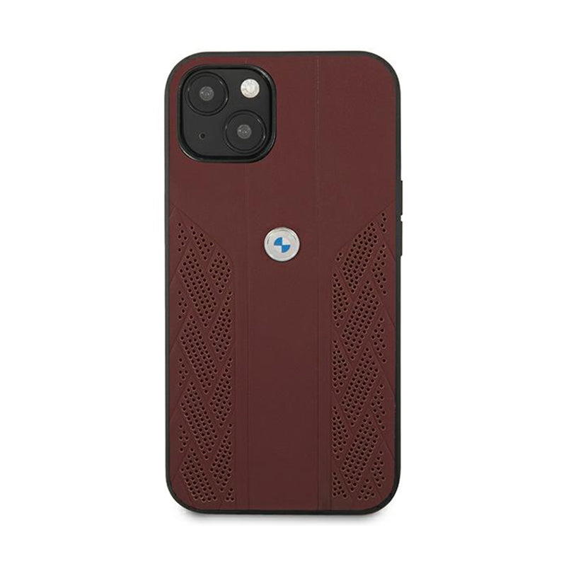 BMW Leather Curve Perforate HC – dėklas, skirtas „iPhone 13“ (raudonas)