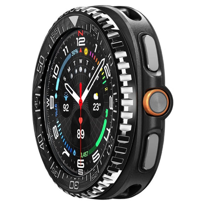 Spigen Bezel Tune Pro Diver - Dėklas / Apsauginis rėmelis, skirtas Samsung Galaxy Watch 8 Classic 46 mm (Sidabrinis)